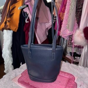 Vintage Navy Liz Claiborne Mini Bucket Bag